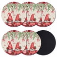thumbnail image 1 of Red Gnomes Coasters Set of 6, Absorbent Coasters for Drinks, Valentine Roses Leaves Love Beige Rustic Coaster for Desk Coffee Table Protection, Home Decor House Warming Gifts 4", 1 of 8