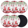 thumbnail image 1 of Red Gnomes Coasters Set of 6, Absorbent Coasters for Drinks, Valentine Roses Love Leaves Wood Rustic Coaster for Desk Coffee Table Protection, Home Decor House Warming Gifts 4", 1 of 8