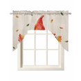 thumbnail image 1 of Red Gnomes Fall Swag Valances for Windows, Small Curtains Drapes, Thanksgiving Pumpkin Maple Leaf Beige Kitchen Window Curtains Over Sink Window Treatment Valance for Bedroom/Bathroom 56"x36", 1 of 5