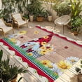 thumbnail image 1 of Red Gnomes Outdoor Rug for Patio/Deck/Porch, Non-Slip Large Area Rug 5 x 7 Ft, Spring Daisy Wildflowers Farmhouse Wooden Plank Indoor Outdoor Rugs Washable Area Rugs, Camping Rug Carpet Runner, 1 of 8