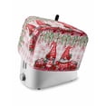 thumbnail image 1 of Red Gnomes Small Toaster Cover 2 Slice, Kitchen Appliance Covers, Valentine Roses Love Leaves Pink Plaid Toaster Oven Cover with Loop, Bread Machine Cover Polyester Dust Cover Protection, 1 of 4