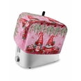 thumbnail image 1 of Red Gnomes Small Toaster Cover 2 Slice, Kitchen Appliance Covers, Valentine's Day Love Roses Leaves Ombre Pink Toaster Oven Cover with Loop, Bread Machine Cover Polyester Dust Cover Protection, 1 of 4