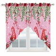 thumbnail image 1 of Red Gnomes Swag Valances for Windows 2 Pack, Kitchen Window Curtains 36 Inch Length, Valentine's Day Love Roses Leaves Ombre Pink Privacy Swag Curtains for Living Room/Bathroom 36"x36", 1 of 8