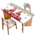 thumbnail image 1 of Red Gnomes Table Cloths for 3 Foot Rectangle Tables, Valentine's Day Love Roses Leaves White Patio Waterproof Elastic Fitted Tablecloths, Washable Rectangular Table Cover for Camping, 1 of 8