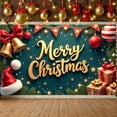 thumbnail image 1 of Red & Gold Christmas Banner Festive Design Xmas Display Christmas Themed Star Pattern Holiday Backdrop for Christmas Party Holiday Gathering Indoor Decoration, 1 of 9