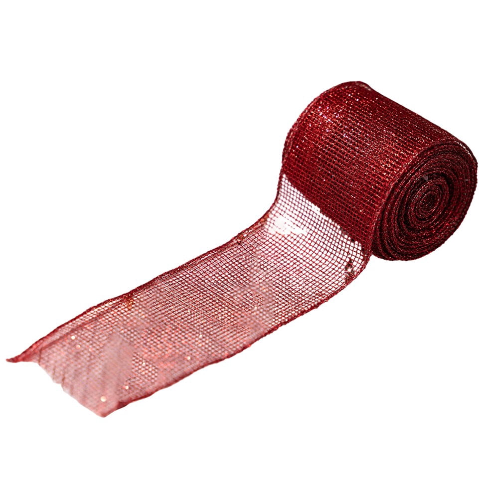 Red/Gold Christmas Ribbon Roll: Diy Bow And Present Box Decoration ...