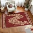 thumbnail image 1 of Red Gold Floral Ornate Design Soft Large Area Rugs Washable Rug With Non-Slip Backing Carpet For Living Room Bedroom Kitchen, 1 of 6