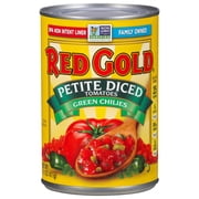 Red Gold Petite Diced Tomatoes with Green Chilies, 14.5 oz Can