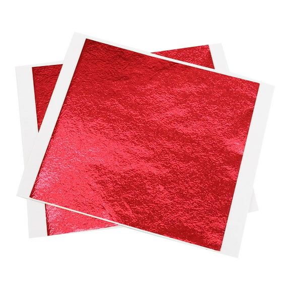 Red Gold Leaf Sheets, 100 pc Gold Gilding Foil for Art Nail Decoration, Painting, Ceiling, Arts Crafts, Furniture, Accessories