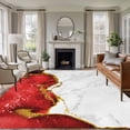 thumbnail image 1 of Red Gold Marble 5'x7' Area Rug, Modern Abstract Marble Crack Texture Washable Non-Slip Soft Rugs, Low-Pile Large Carpet for Living Room Bedroom Dining Room, Non-Shedding Accent Rug, 1 of 9