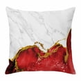 thumbnail image 1 of Red Gold Marble Throw Pillow Cover Abstract Wave Cotton Linen Cushion Cover Throw Pillow Case with Invisible Zipper for Couch Sofa Bed Chair Car 26x26 Inch, 1 of 9