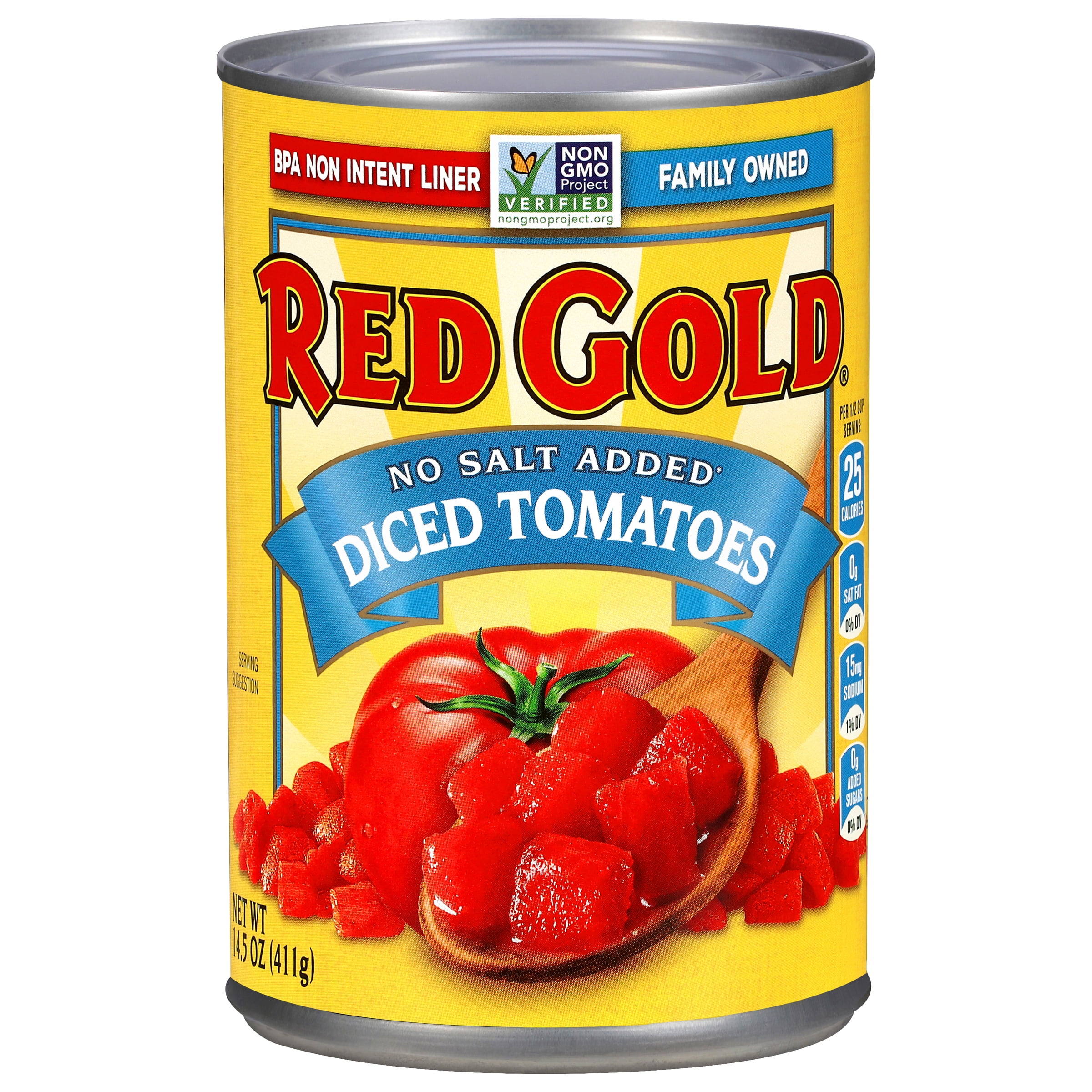 Red Gold No Salt Added Petite Diced Tomatoes, 14.5 oz Can