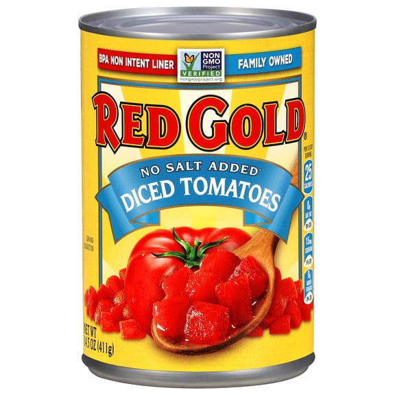 Red Gold No Salt Added Petite Diced Tomatoes, 14.5 oz Can