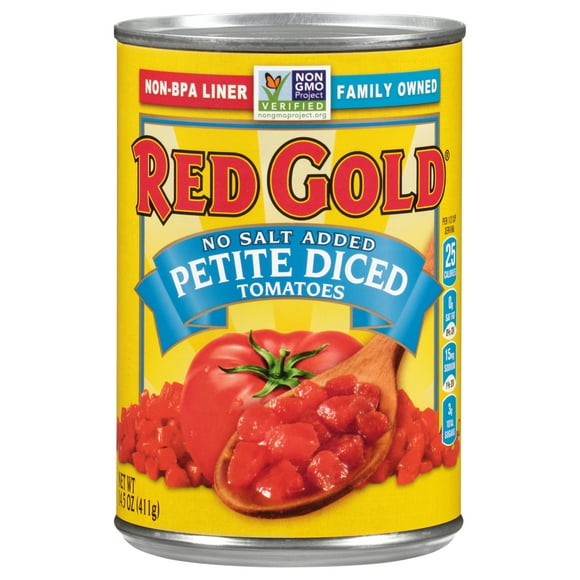 Red Gold No Salt Added Petite Diced Tomatoes, 14.5 oz Can