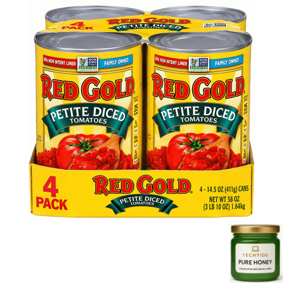 Red Gold Petite Diced Tomatoes, 14.5 oz Can (Pack of 4)