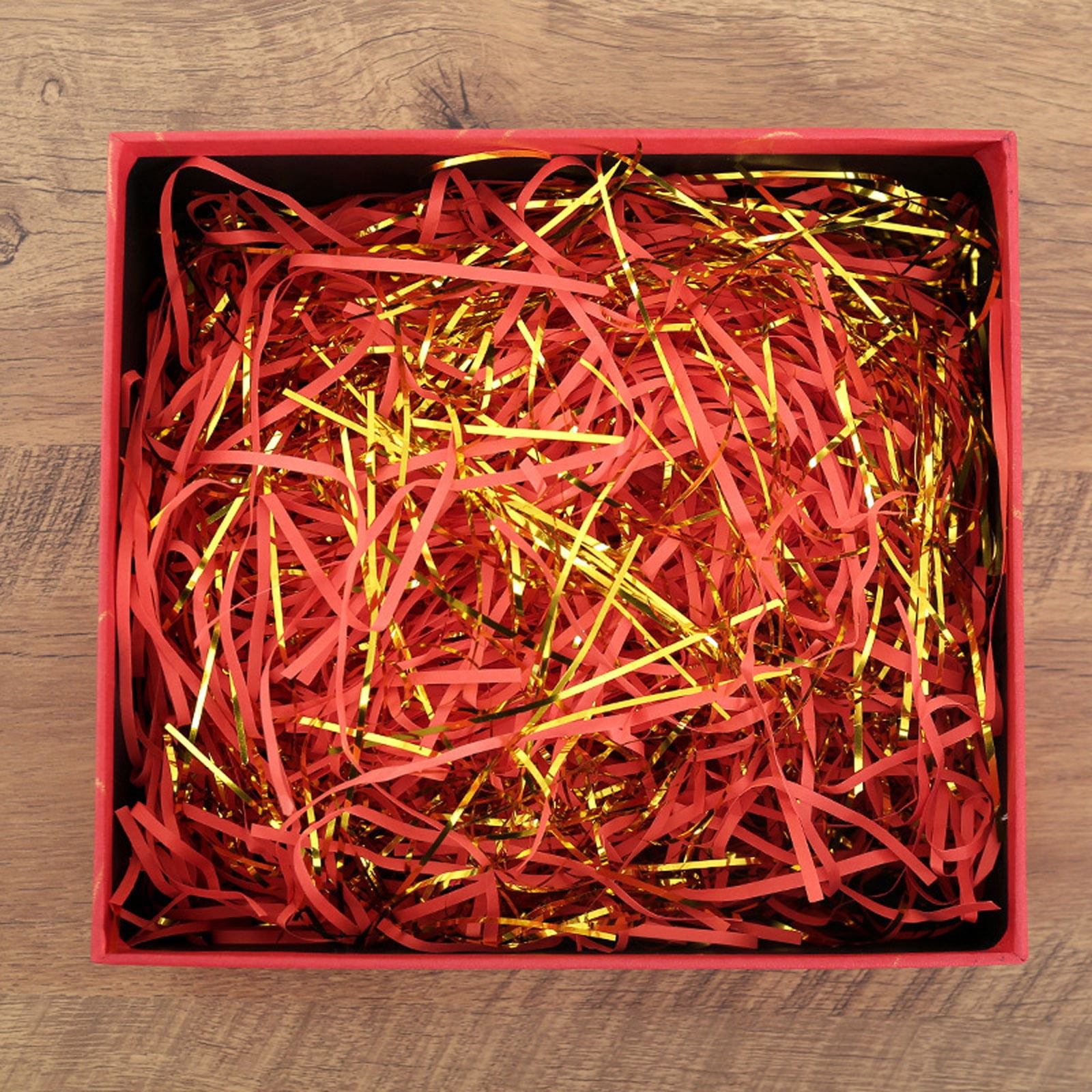 Red Gold Threaded Paper Shreds Raffia 100g, Shredded Crinkle Paper for ...