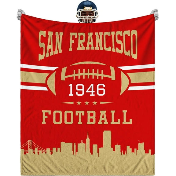 Red Gold Throw Blanket for All Season Use, Super Soft Plush Fuzzy Fleece Fan Gifts Blanket for Bed Sofa Living Room 40"X30"