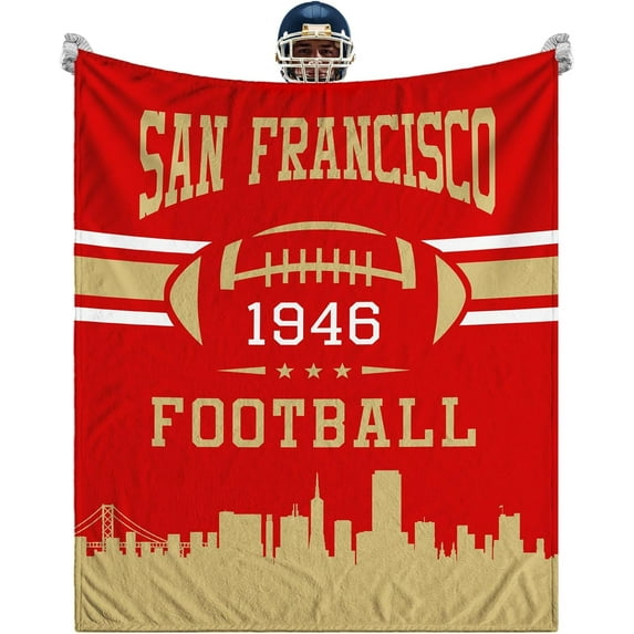 Red Gold Throw Blanket for All Season Use, Super Soft Plush Fuzzy Fleece Fan Gifts Blanket for Bed Sofa Living Room 40"X30"