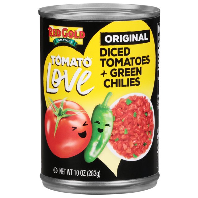 Red Gold Tomato Love Original Green Chilies Petite Diced Tomatoes, 10