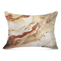 Red Gold White Marble Plush Pillow Cases Standard Size Ultra Soft Warm Pillowcases with Zipper 20"x26"