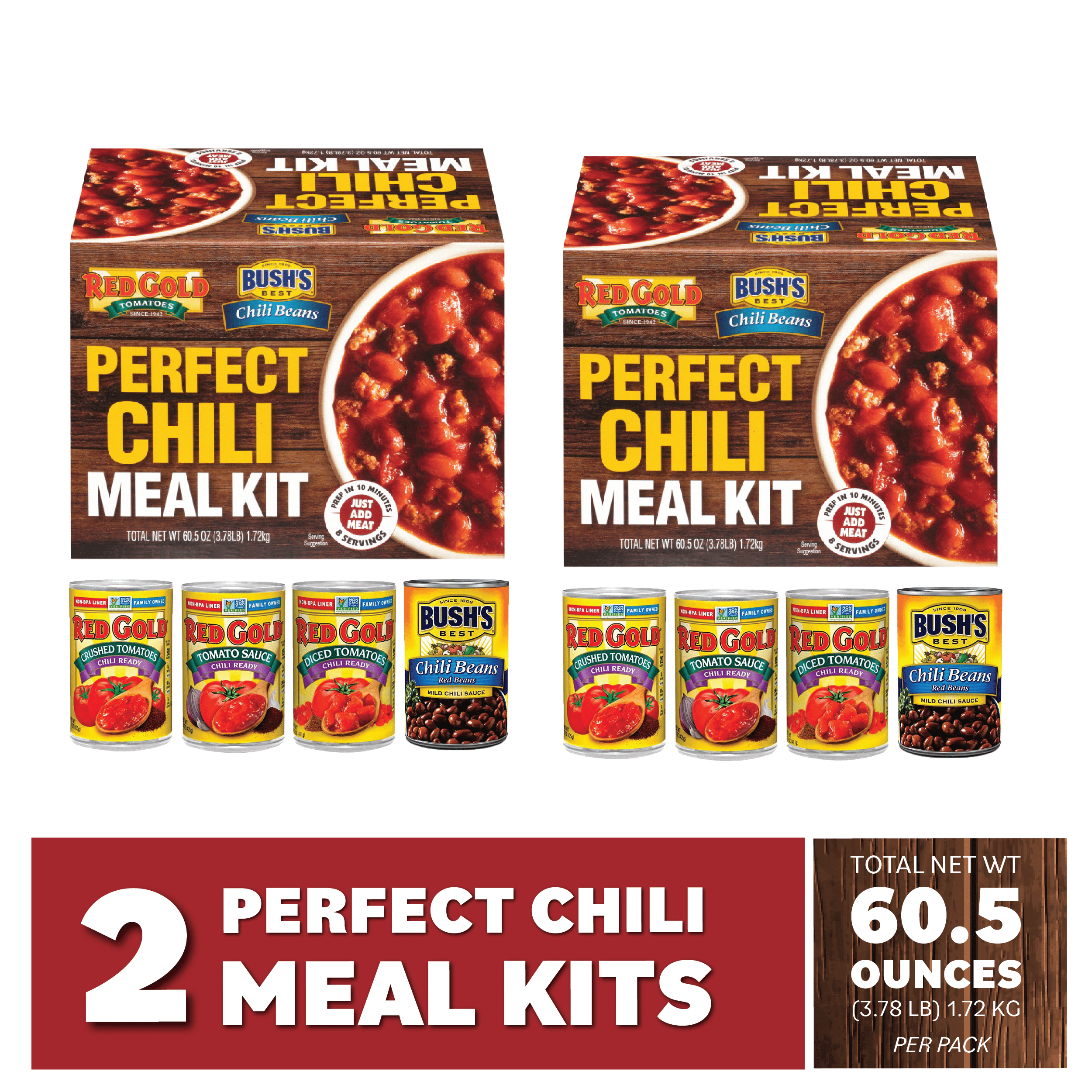 Red Gold and Bush's Beans Perfect Chili Meal Kit, Just Add Meat, 30