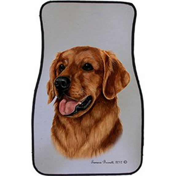 Red Golden Retriever Car Floor Mats - Carepeted All Weather Universal Fit for Cars & Trucks