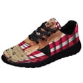 thumbnail image 1 of Red Golden Retriever Dog American flag Shoes Sneakers Black Size 4, 1 of 7