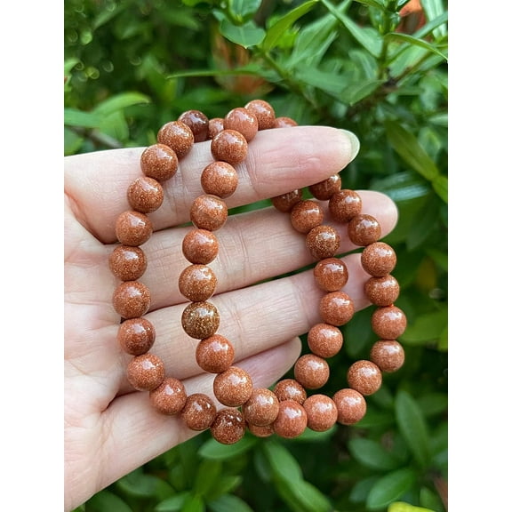 Red Goldstone Crystal Bead Bracelet 8mm, Wholesale Genuine Red Goldstone Stretch Gemstone Bracelet, Gift for Men & Women (3)