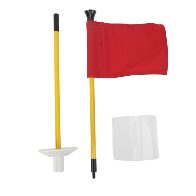 Red Golf Pin Flag Set Portable Mini Putting Green Cup with Flagstick