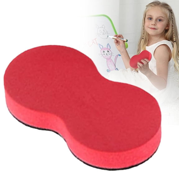 Red Gourd-Shaped Dry Erase Erasers, Ergonomic Foam & Felt Whiteboard Erasers, Non-Scratch Board Cleaners, Reusable Washable Wipers for Dry Erase & Chalkboards for Home, Office, Workspace Use