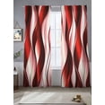 thumbnail image 1 of Red Gradient Line Sheer Curtains 96 Inches Long 2 Panels Abstract Twist Light Filtering Semi Sheer Window Curtains Drapes for Bedroom Living Room 52"x96", 1 of 7