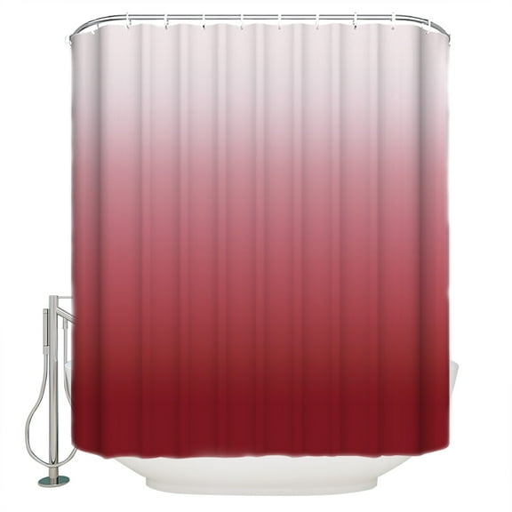 Red Gradient Shower Curtain, 72" x 72", Waterproof Bathroom Curtain Washable Shower Curtain Set with 12 Hooks