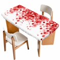 thumbnail image 1 of Red Gradient Table Cloths for 5 Foot Rectangle Tables, Abstract Polka Dots Vintage Modern Art Patio Waterproof Elastic Fitted Tablecloths, Washable Rectangular Table Cover for Camping, 1 of 8