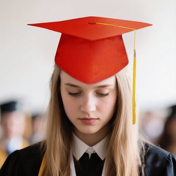 Red Graduation Cap for Adults and Boys and Girls, Matte Finish Mortarboard with Tassel for Graduation Party B#266 red