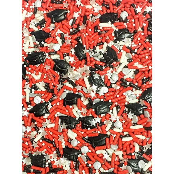 Sprinkle Deco Graduation Cupcake Cake Decoration Confetti Sprinkles, Red