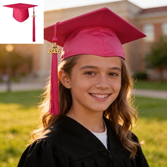 Red Graduation Hats with Tassel Year for High School Class of 2026 ...