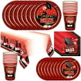 thumbnail image 1 of Red Graduation Party Tableware Deluxe Set for 24 Guests, 1 of 8