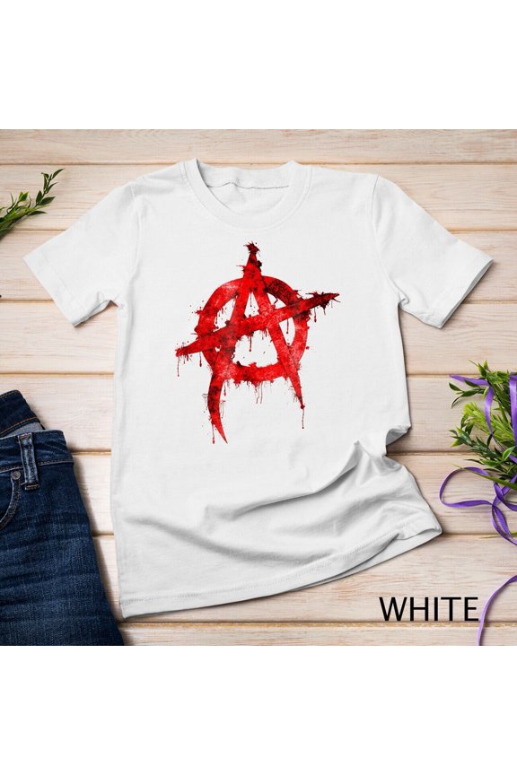 Red Graffiti Anarchy Symbol T-Shirt Unisex T-shirt "Anarchy T-Shirts for Men