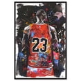 thumbnail image 1 of Red Graffiti Basketball Player Canvas Trend Sport Wall Art by Notoriart, Black Frame, 10" x 15", 1 of 7
