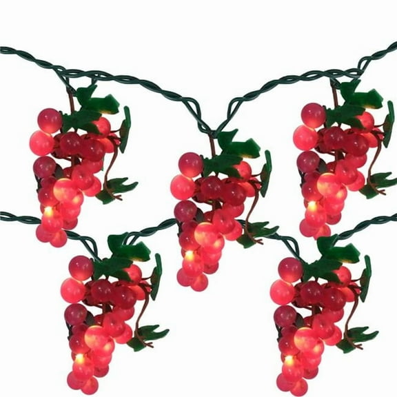 Red Grape Summer Patio Light Set - 5 Clusters 35 Lights