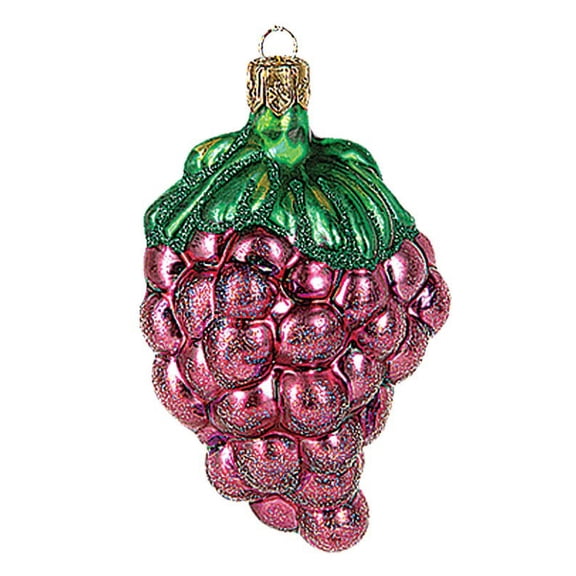 Red Grapes Bundle Polish Blown Glass Christmas Ornament Tree Decoration