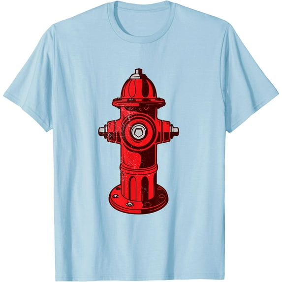 Red Graphic Fire Hydrant FireFighter Work Softstyle Unisex T-Shirt