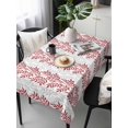 thumbnail image 1 of Red Gray Botanical Tablecloth Rectangle Table Cloth 60x120, Waterproof Tablecloth Outdoor Table Cloth, Pastoral Spring Summer Leaf Aesthetics Washable Table Cover for Kitchen Dinning Party, 1 of 8