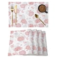 thumbnail image 1 of Red Gray Coastal Placemats Set of 12 Summer Beach Ocean Coral Conch Shell Place Mats Indoor Wipeable Table Mats Washable Cloth Dining Table Placemats for Kitchen Holiday Party Home Decor 13x19 Inch, 1 of 9