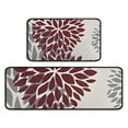 thumbnail image 1 of Red and Gray Floral Pattern Kitchen Rugs Sets Of 2,Anti Fatigue Kitchen Mat Rugs Non Slip Washable,Decorative Kitchen Floor Mats for Kitchen,Sink,Laundry,17"X30"+17"X47", 1 of 7
