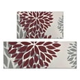thumbnail image 1 of Red and Gray Floral Pattern Kitchen Rugs Sets Of 2,Anti Fatigue Kitchen Mat Rugs Non Slip Washable,Decorative Kitchen Floor Mats for Kitchen,Sink,Laundry,17"x30"+17"x47", 1 of 7