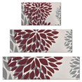 thumbnail image 1 of Red and Gray Floral Pattern Kitchen Rugs Sets Of 3,Kitchen Runner Rugs Non Skid Washable,Decorative Kitchen Floor Mats for Kitchen,Sink,Laundry,17"x30"+ 17"x47" + 17"x59", 1 of 6