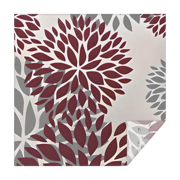 Red and Gray Floral Pattern Square Tablecloth,Waterproof Square Table Cover,Wipeable Spillproof Washable Table Cover for Home Kitchen Party Decor 52"x52"(132x132cm)