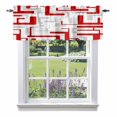 thumbnail image 1 of Red Gray Geometric Stripes Valance Curtain for Windows Modern Abstract Lines Maze Rod Pocket Curtain Valances Short Window Treatments Panels for Kitchen Bathroom Laundry Room Basement 42 x 12 Inch, 1 of 9