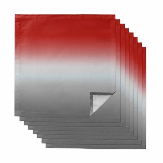 Red Gray Ombre Cloth Napkins, Modern Gradient Abstract Art Washable and Reusable Dinner Napkins Set of 8, Table Napkin for Kitchen Party Birthday Wedding Hotel Housewarming 20"x20"